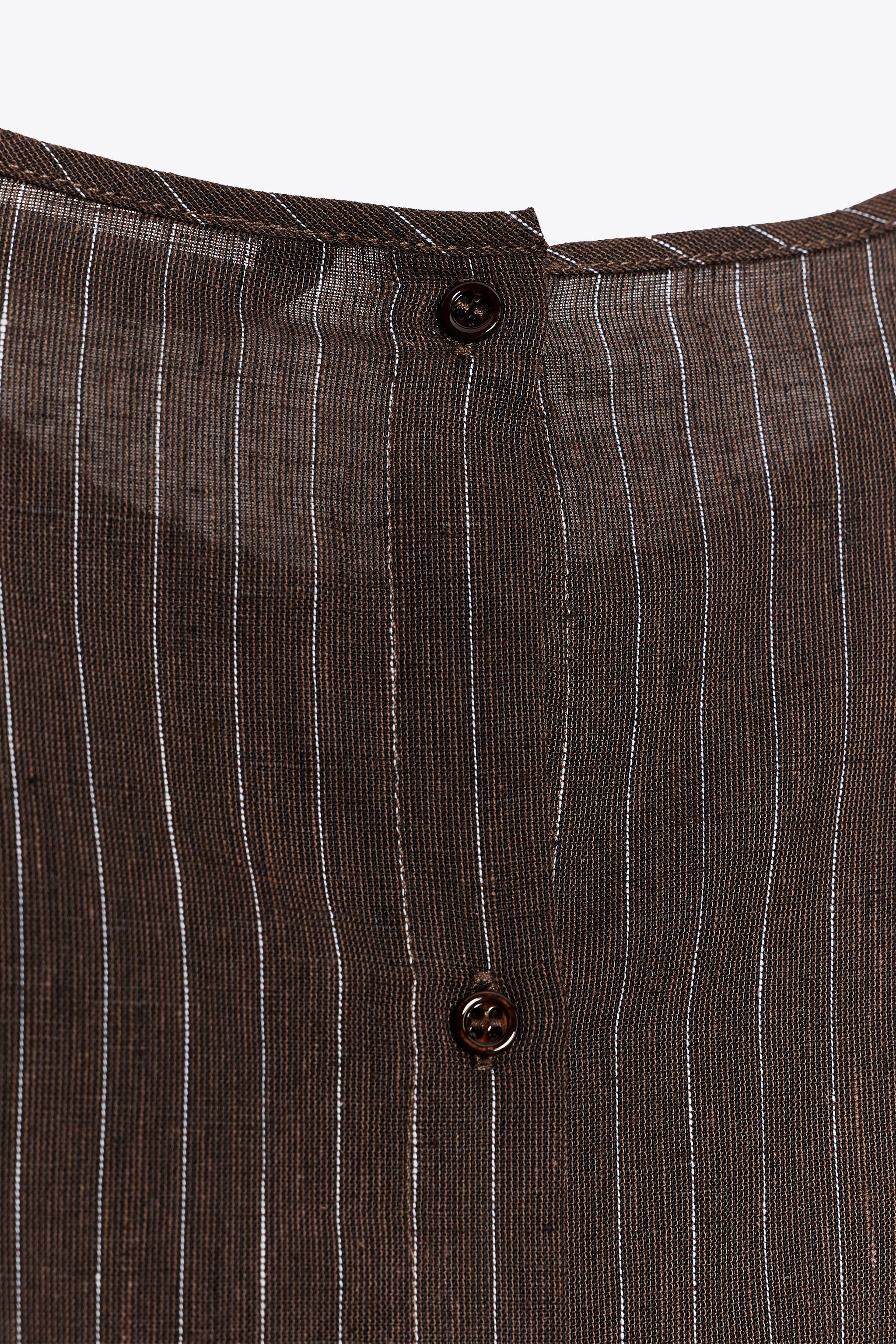 ZW COLLECTION STRIPED LINEN BLEND TOP